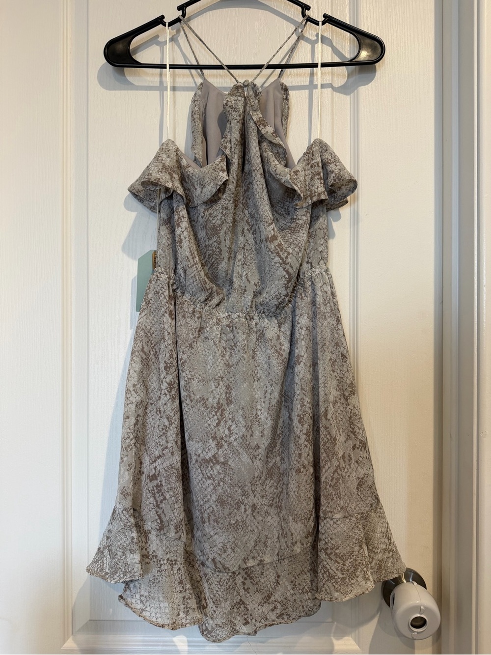 Life By Sea Snake Print Dress - Taupe & Cream snake print - Picture 2 of 9